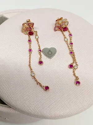 $299 • Buy Genuine Pandora China Exclusive Rose Pink Fan Dangle Earrings With Box