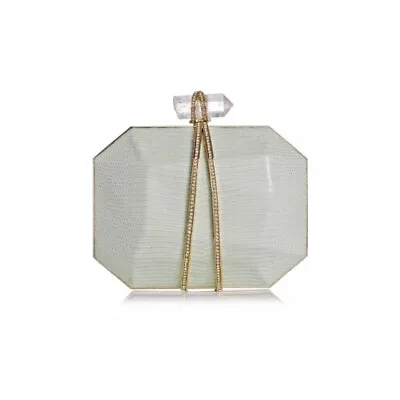 $2295 Light Mint Green Marchesa Iris Lizard Crystal Clutch Evening Bag  Wedding • $475