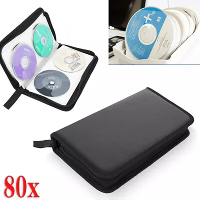 80x Car Storage Holder Case Wallet Organizer Portable Disc CD VCD DVD Carry Bag • £6.29