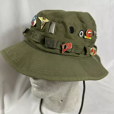 Vietnam War Veteran Owned Boonie Hat Corpsman Medic Pins • $165