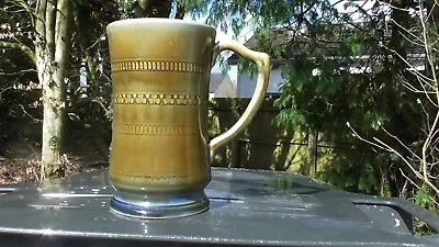 Irish Wade Portadown CoArmagh Marked Tankard Harp Shaped Handle 16cm Green Glaze • £10