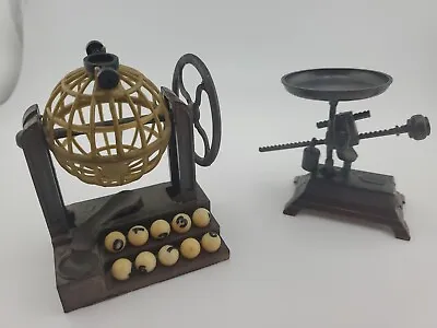 Durham Industries Miniature Decor Vintage Bingo Machine & Weight Scale Hong Kong • $16.98