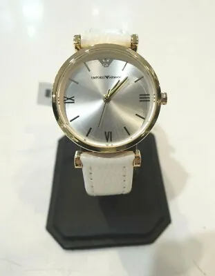 Very Good Condition - Emporio Armani Ladies White Leather Band Watch AR0101 • $119