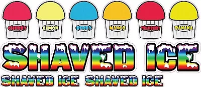 SHAVED ICE II- 7 Concession Decals + 2 FREE Cart Trailer Stand Sticker • $9.99