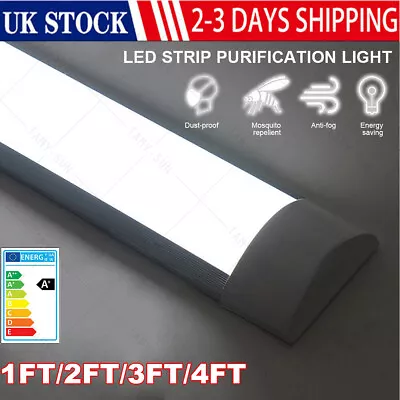 LED Batten Light Ceiling Tube Fluorescent 6500K Daylight Lamp Garage Workshop UK • £7.96