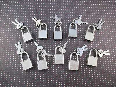 Ten Mini Vintage Locks With Keys - Padlocks Diary Locks Tiny Locks NOS • $20