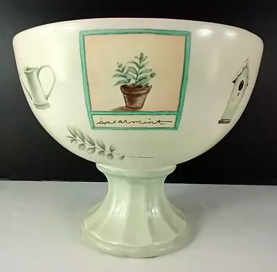 Royal Haeger Naturewood Pedestal Serving Fruit Bowl 2004 Made In USA 6 5/8  High • $14.99