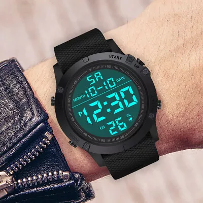 Fashion Men's Military Sports Watch Luxury LED Digital Water Resistant Watch • $17.75