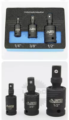 Impact Flexi Universal Joint Uj Socket Set With Foam Insert 1/4” 3/8” 1/2” • £15.99