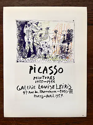 1959 Pablo Picasso Poster   Louise Leiris Gallery   Original Mourlot  Lithograph • $59