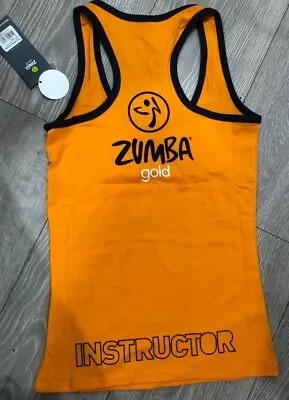 Fitness Ladies Zumba Gym Workout Racerback T Shirt Vest Top Orange GoldSize 8-18 • £3.99