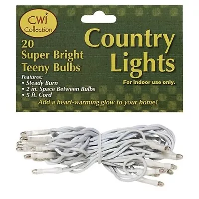 $11.45 • Buy Primitive Teeny Rice 20ct Lights String Light Set Clear White Cord Wire Wedding