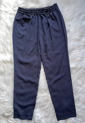 Zara Basic Collection Navy Blue Black Pants Womens S Small Drawstring Tie Waist • $7.99