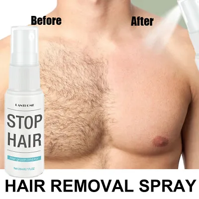 $8.85 • Buy Permanent Hair Removal Spray Serum Painless Stop Hair Growth Inhibitor Remover