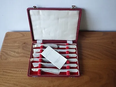 James Ryals Sheffield Dessert Knives 6 Pearlized Handles Firth Stainless Steel • £20