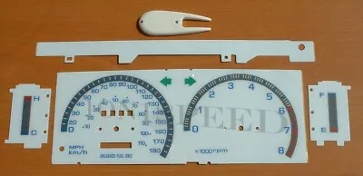 Fits 86-92 Mazda Truck Kilometers Cluster W RPM White Face Glow Through Gauges • $39.99