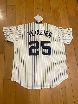 Mark Teixeira Vtg Mens XL Nwt Majestic MLB New York Yankees Baseball Jersey #25 • $61.36