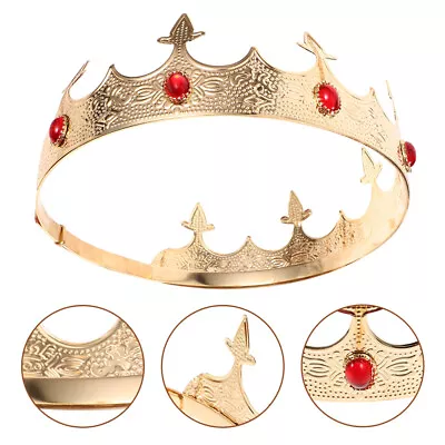  Tiara Vintage Crown Gold Adult Crowns For Men European And American • £12.16