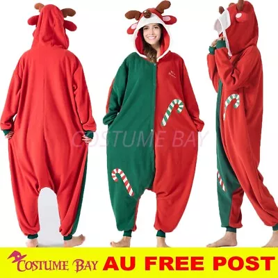 $39.95 • Buy Christmas Xmas Reindeer Jumpsuit Onesie Adult Kigurumi Unisex Pajamas Costume AU