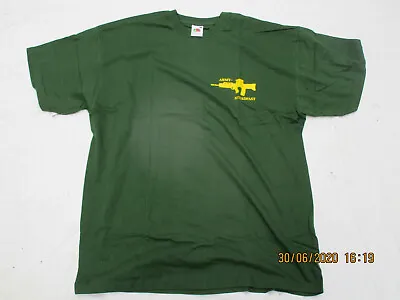 T-shirt: ARMY STEADFAST SA80 Rifle Dark Green Printed Emblem Size Medium • £17.40