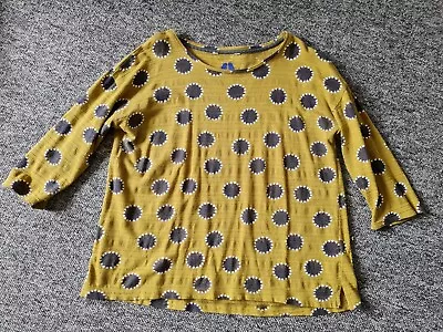 £3.99 • Buy White Stuff Top Size 18(?) Mustard/grey, 3/4 Sleeves,round Neck