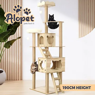 Alopet Cat Tree Scratching Post Scratcher Tower Wood Condo House Bed Large 190CM • $165.90