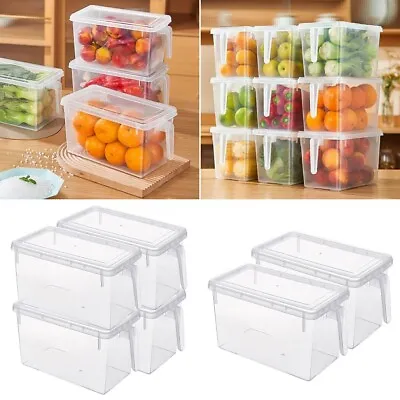 4 X Fridge Storage Container With Lid Food/Egg/Vegs Fruit Freezing Organiser Box • £9.95