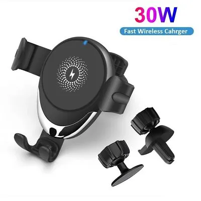 30W Wireless Car Charger Gravity Phone Holder For Apple IPhone 15 14 Samsung S24 • £6.59
