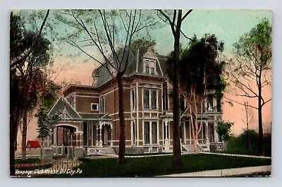 Venango Club House Oil City Pennsylvania Street View Historical VNG PM Postcard • $3