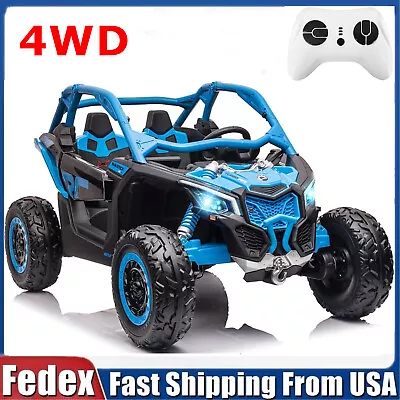 Can-Am Licensed 24V Kids Ride On Car UTV 4WD 800W RC All Terrain Tire Buggy Blue • $789.55