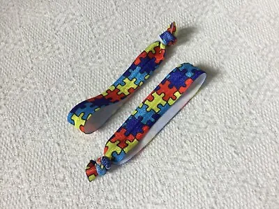 £1.80 • Buy Autism Awareness X2 Stretchy Large Puzzle Design Stretchy Wristbands Small 15cm