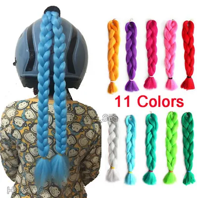 1 Pcs Solid Color Helmet Pigtails / Ponytail Motorcycle Helmet Hair Helmet Wig • $20.99