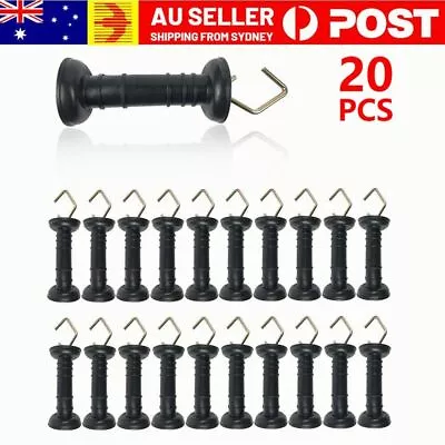 20pcs Electric Fence Gate Handle Insulated Spring Handles Heavy Duty Black • $42.74