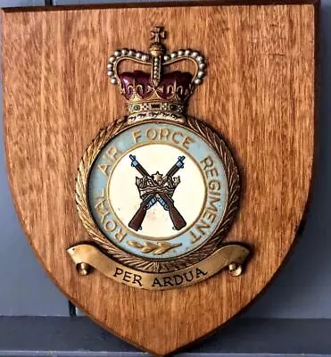 Old Vintage RAF Regiment Royal Air Force Station  Squadron Crest Shield Plaque Y • £82.50