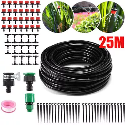 £9.99 • Buy 25m Hose Irrigation Watering Automatic Garden Plant Greenhouse Water System Set