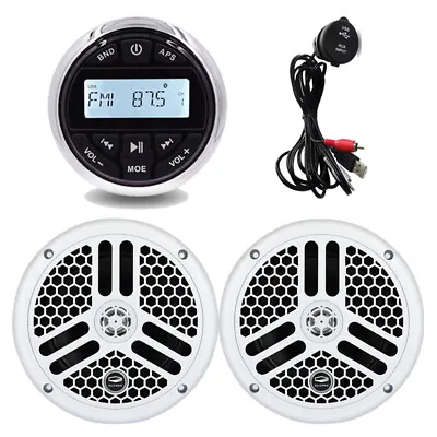 $89.99 • Buy Marine Stereo Waterproof Bluetooth Audio Receiver Boat Radio W/ 6.5  Speakers 