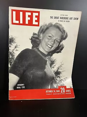 Life Magazine October 24 1949 Sweden's Ideal Type • $5.40