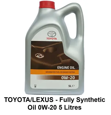 GENUINE TOYOTA LEXUS FULLY SYNTHETIC 0w20 OIL 5L HYBRID PRIUS AURIS 08880-86294 • £59.98