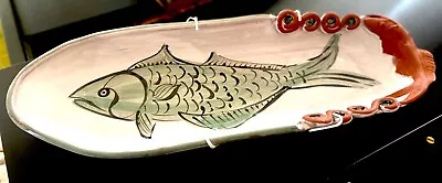 Fish Platter By Laura Faire Large Ceramic Hand Painted • $129