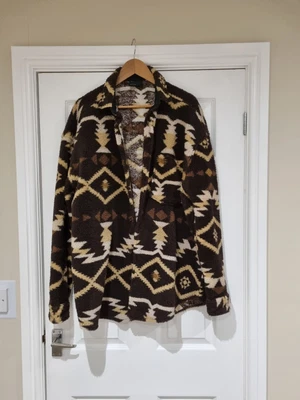 £32 • Buy Asos Mens Aztec Brown Fleece Shirt Shacket XL