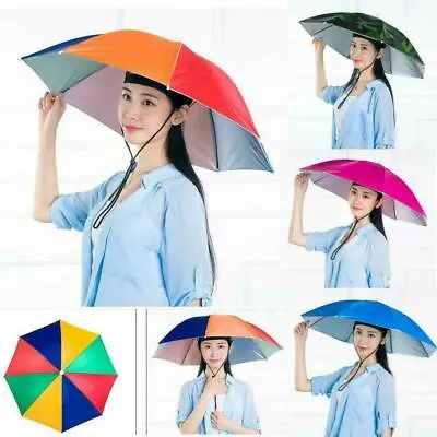 $11.70 • Buy Umbrella Hat Sun Shade Golf Camping Fishing Hiking Foldable Hot Cap New
