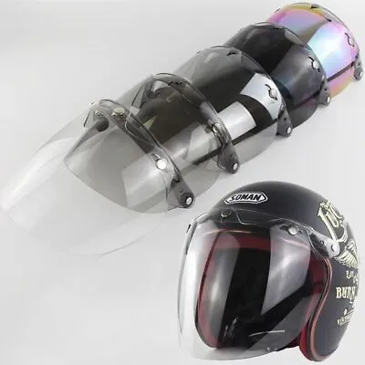 Motorcycle Retro Helmet Bubble Visor Vintage Open Face Shield Windshield Len • $15.98