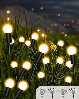 Solar Garden Lights [4 Pack 12 LED] New Upgraded Firefly Lights Solar Outdoor • $13.65