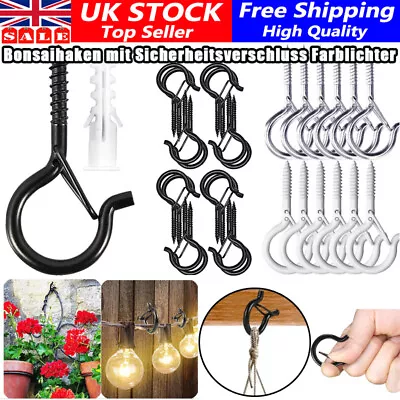 Screw-in Hooks Q-Hanger Hooks Screw Hook For Outdoor String Lights Safety Buckle • £7.78