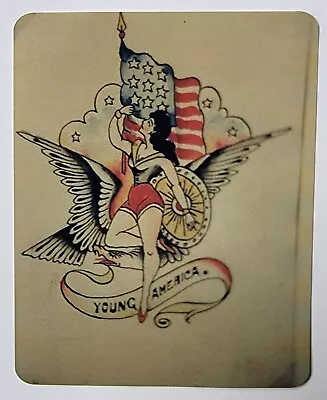 Original Vintage 1983 Antique Young American Waters? Tattoo Flash Photo 3.5x5 • $59