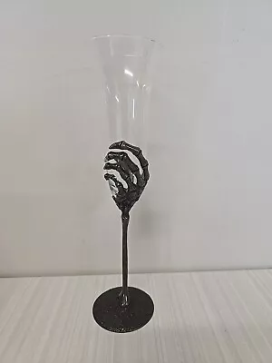 Halloween Skeleton Hand Bronze Metal Champagne Glass New • $25