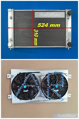 Aluminum Radiator + Shroud + Fans For VW GOLF GTI MK2 1.6 8V 1.8 16V 1981-1992 • $218