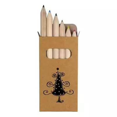 6 X 'Christmas Tree' Short 85mm Pencils / Coloured Pencil Set (PE00057148) • $4.97