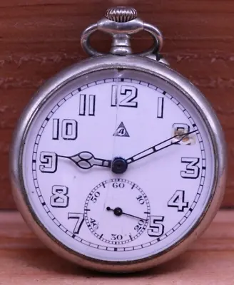 ALPINA MILITARY SWISS MEN'S POCKET WATCH CAL. 1919 43.3mm RUNS (IG) • $64.95