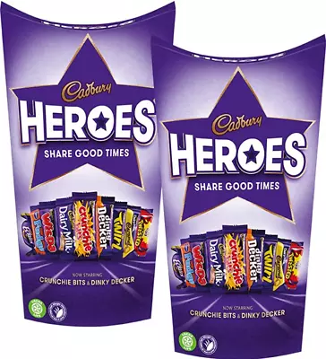 2 Pack Cadbury Heroes Box Carton Family Milk Chocolate Caramel Toffee Variety • £12.50